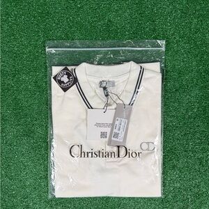 Christian dior white button up polo t size S 146